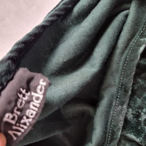 Vintage Brett Alixander Womens Green Crushed Velvet Oversized Tunic Art To Wear - Picture 3 of 7